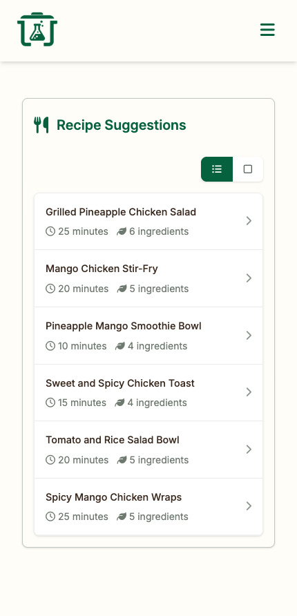 AI Recipe Results